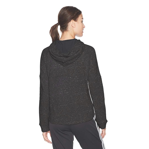 Adidas Black and White Speckled Hoodie - Picture 2 of 5